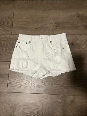 Aeropostale White Distressed Denim Cutoff Shorts